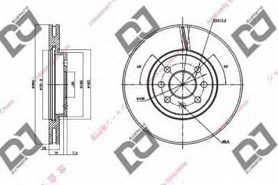 DJ PARTS bd1403 -  Тормозной диск